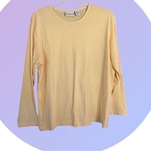 Appleseeds Long Sleeve Tee in Butter Yellow size XL | Soft & Minimalist Style